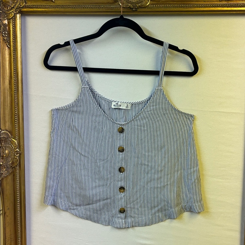 Hollister Navy Striped Flowy Summer Cami - S